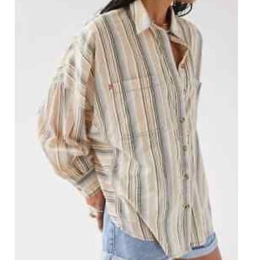 NWT Striped BDG Urban Outfitters Oversized Button Down - Picture 2 of 13